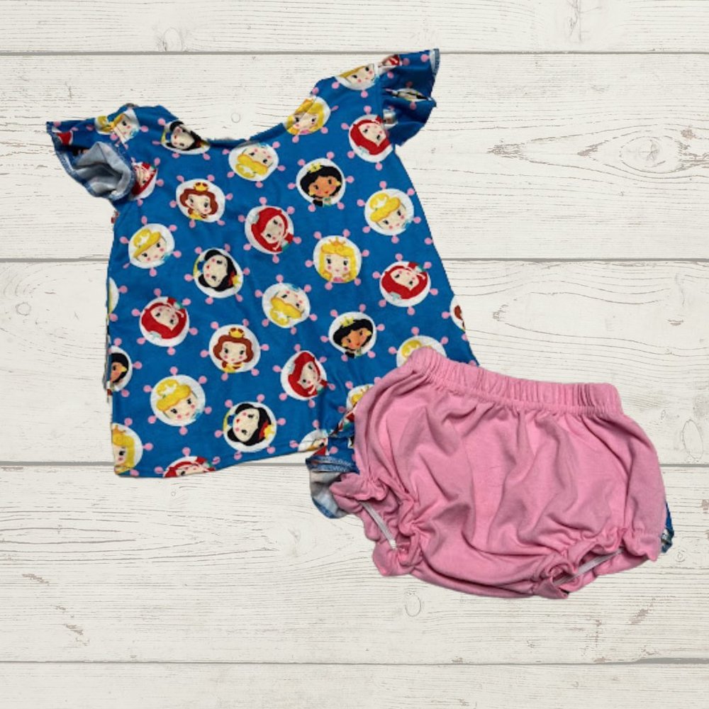 Boutique Disney Princess Two Piece Top and Bummie Set